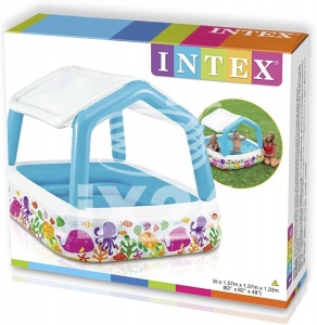 Надувной детский бассейн "Sun Shade Pool" 157х157х122см Intex 57470